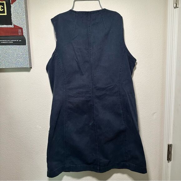 Rafaella Jeans Vintage Navy Denim Zippered Dress 10 - Picture 5 of 7